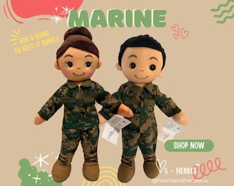 Marine Doll/Marine Corps / Custom handmade doll/Military Doll/ Deployment Doll/Military Deployment Doll/Memory Doll/lookalike doll