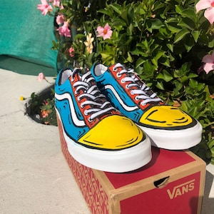 Classic Custom Cartoon Painted Vans,custom Sneakers,custom Shoes,hand ...