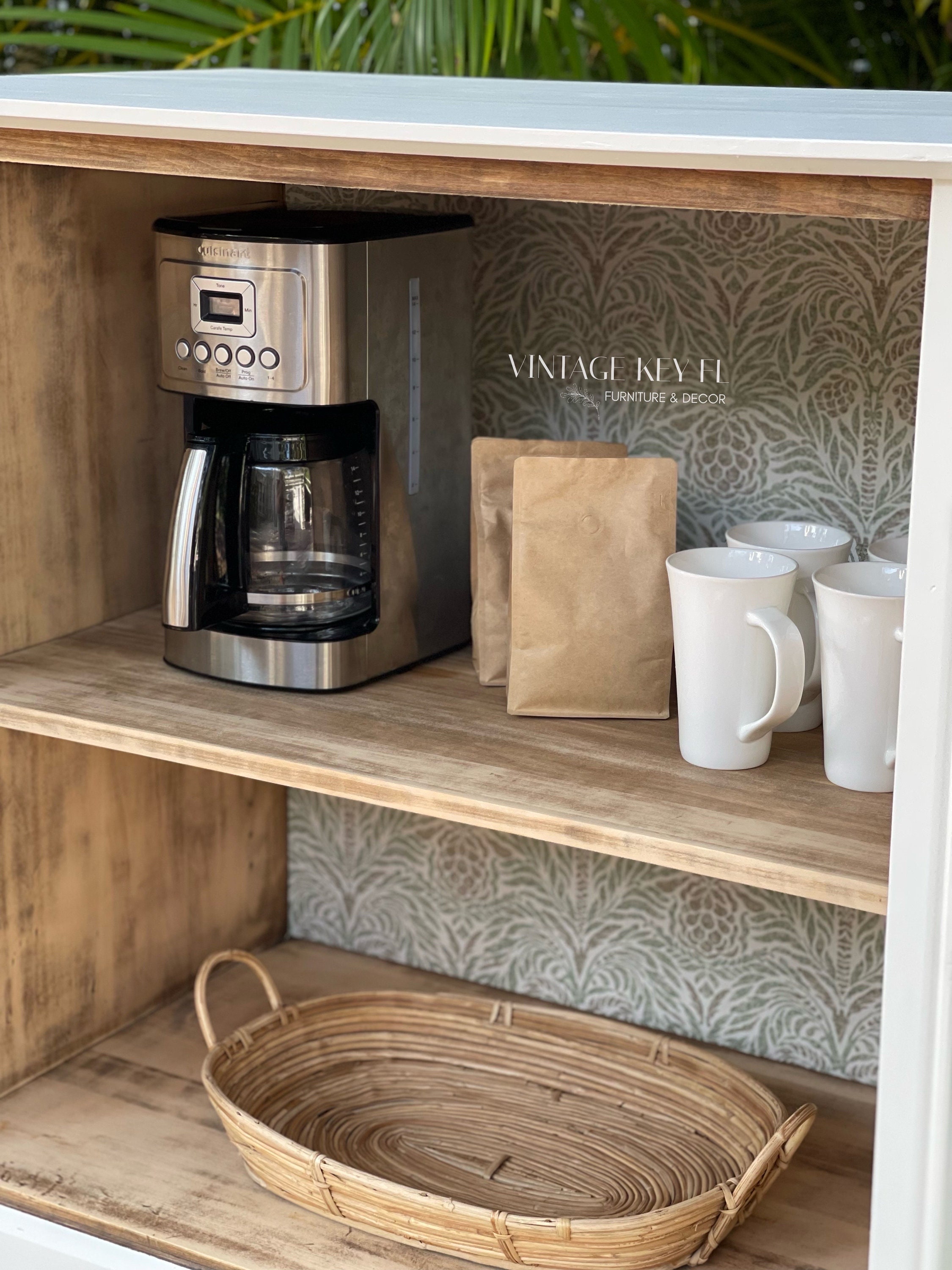 Refinished Vintage Hutch/cabinet, Coffee Bar, Dry Bar, Coffee Station ...