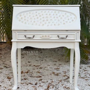 Secretary Desk,Drop-front Desk, Coastal Desk, Small Desk, Boho, Vintage Secretary Desk, Small Secretary, Refinished Secretary