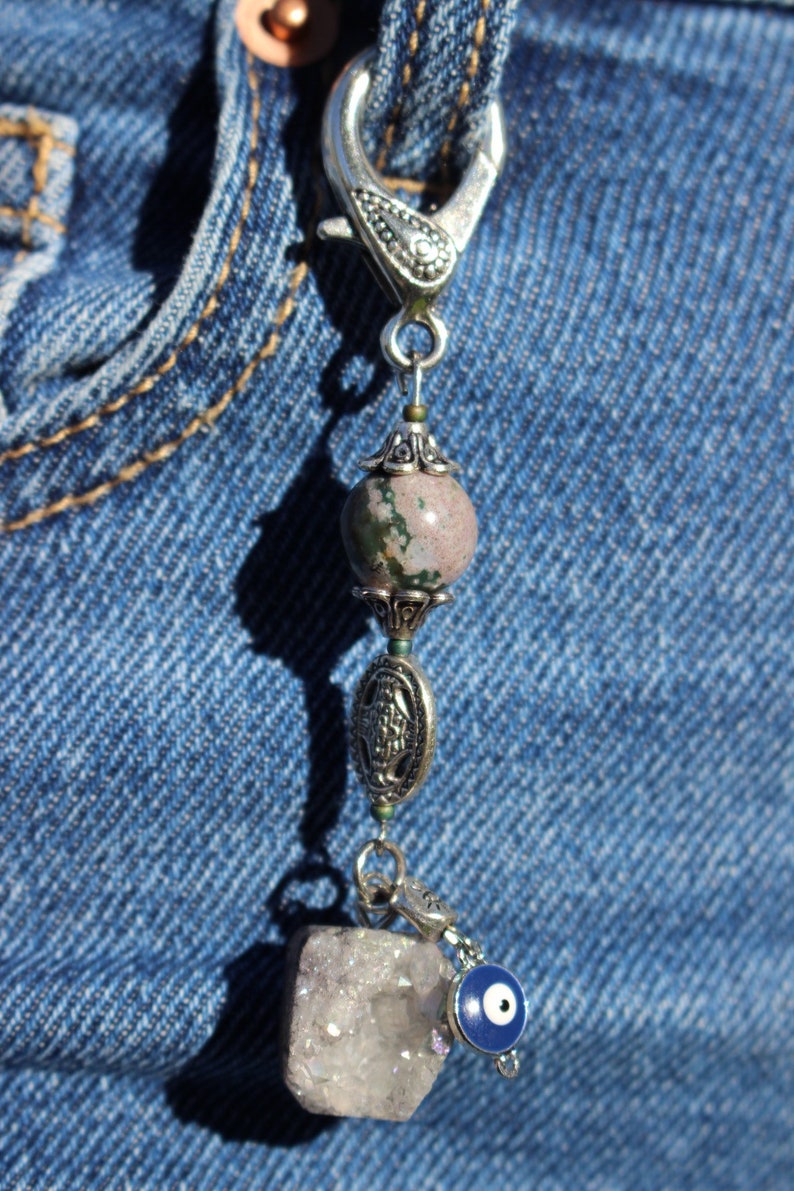 Evil Eye Crystal Keychain Angel Aura