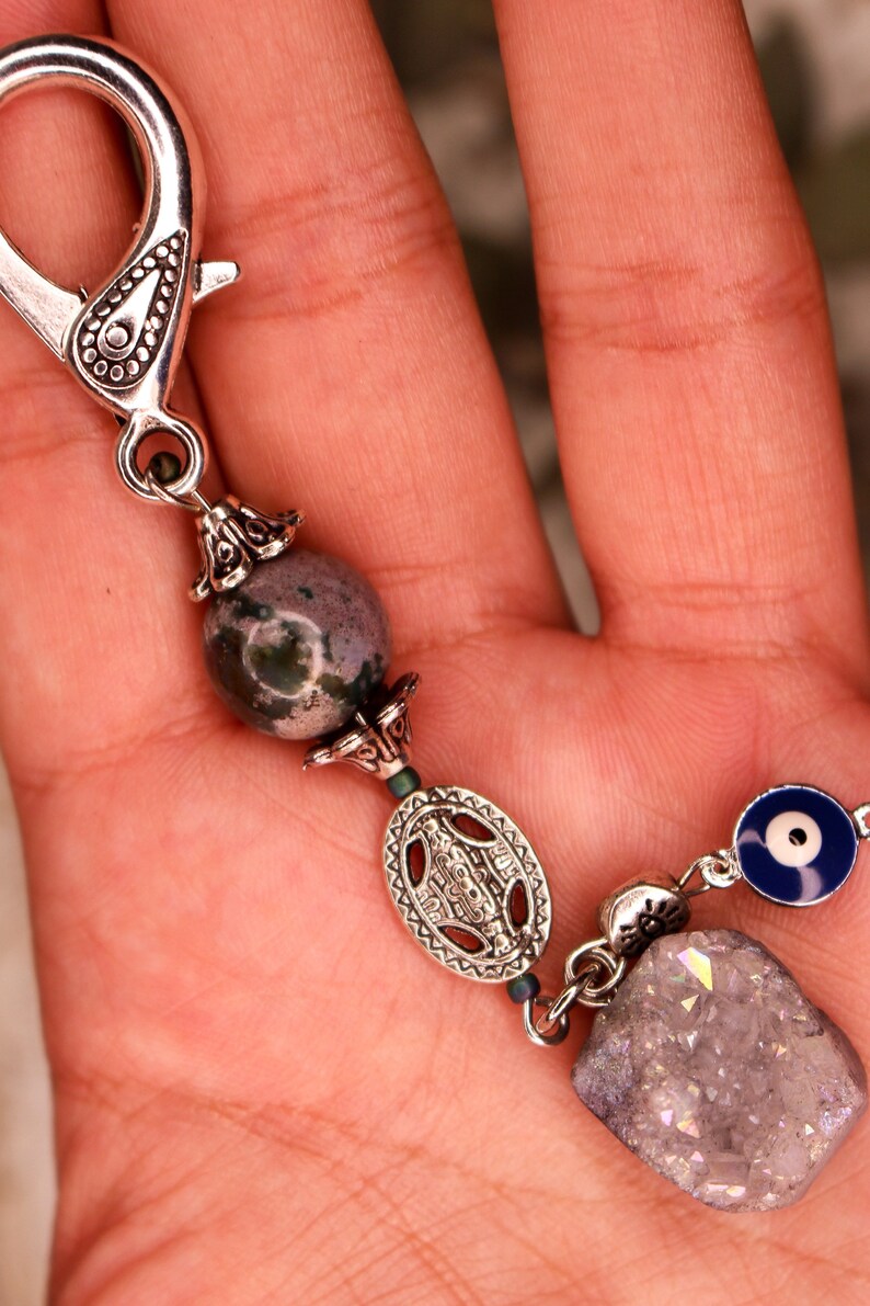 Evil Eye Crystal Keychain Angel Aura