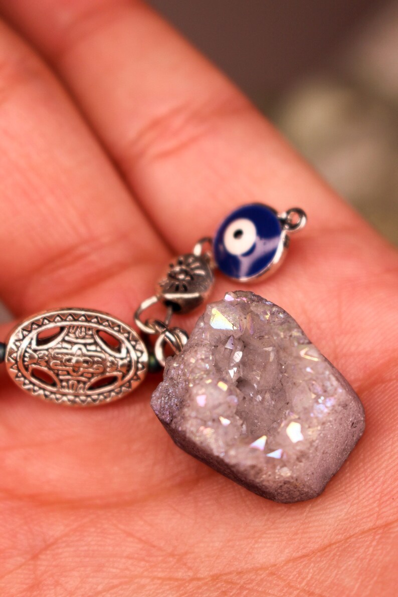 Evil Eye Crystal Keychain Angel Aura