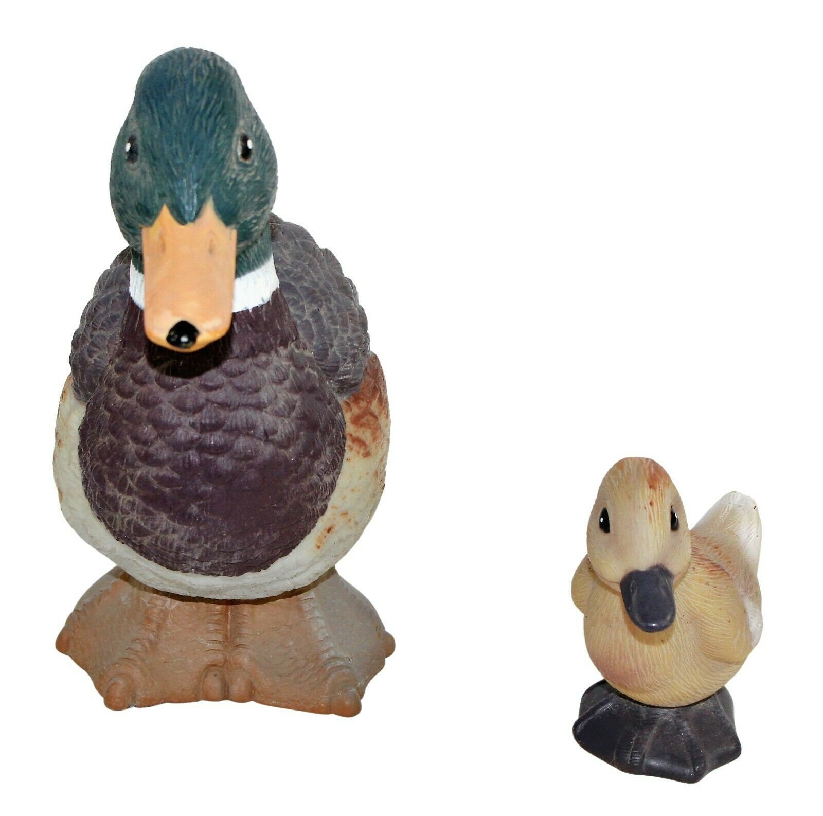 Artline Mallard Drake & 1 Baby Ducks Lawn Ornaments 1992 Etsy