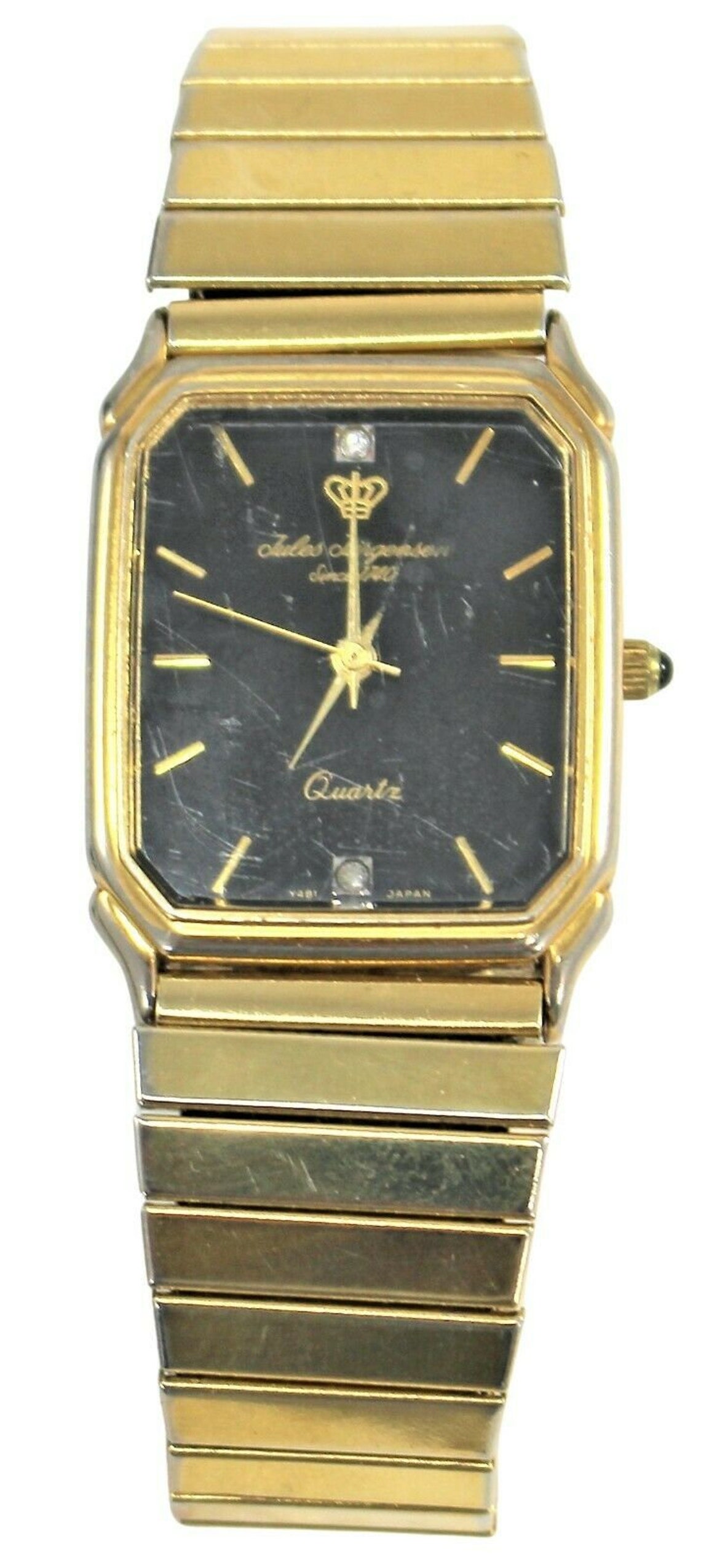 Mens Jules Jurgensen Watch Vintage 2x Diamond Quartz Watch Etsy