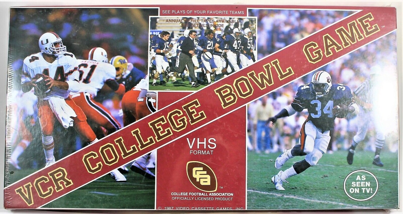 VCR College Bowl Board Game VHS Football Association Vintage Etsy