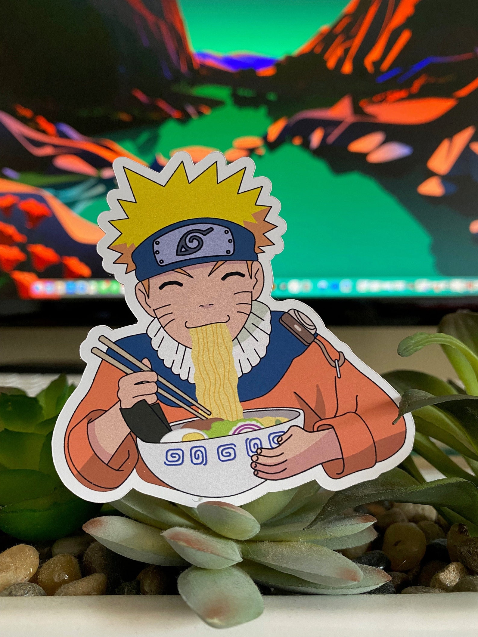 Naruto Eating Ramen Vinyl Laminated Waterproof Sticker | Etsy