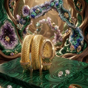 Serpenti Dark Emerald Gold Wrap Timepiece Watch Bulgari Serpenti Tadao Ando Collection | HANDS ON main image 4