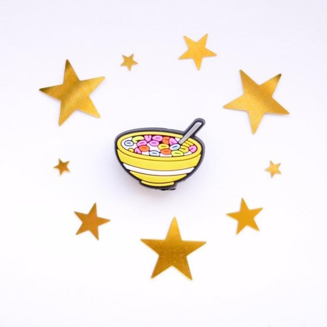 Yellow Cartoon Rainbow Cereal Bowl Breakfast Shoe Charms Charms for