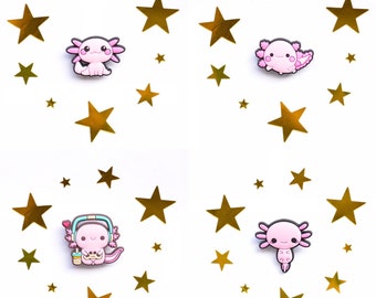 Cute Happy Pink Axolotl Shoe Charm - Charms for your Crocs - Croc Accessories. Jibbitz