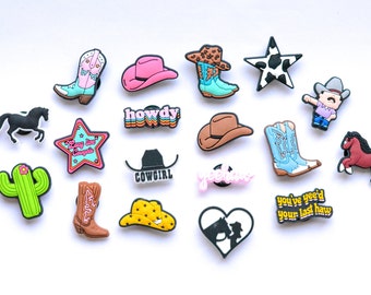 Cowboy Boot Howdy Shoe Charm - Charms for your Crocs - Croc Accessories. Jibbitz