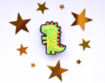 Cute Happy Dinosaur Shoe Charm - Charms for your Crocs - Croc Accessories. Jibbitz