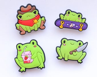 Cute Frogs Croc Charms Clog Decoration - Charms for your Crocs - Croc Accessories. Jibbitz
