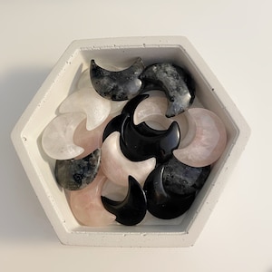 Luna de cristal / Luna de obsidiana / Luna de cuarzo rosa / Luna de cuarzo transparente / Luna de labradorita / Luna de cristal creciente
