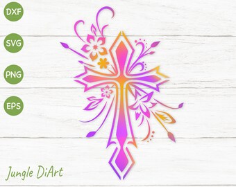 Download Floral Cross Svg Etsy