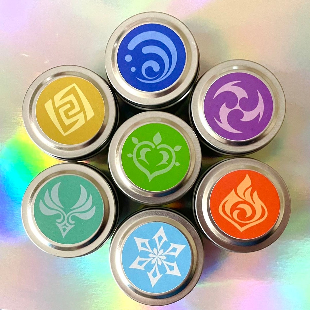 Visions of Teyvat Candles Genshin Impact Inspired Mini Candle Tins Etsy