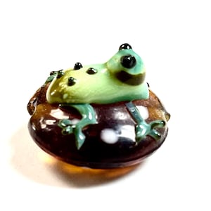 1 STK- Frosch Lampwork Glasperlen, Froschperlen, Lampwork Perlen, Glasperlen, Glasfroschperlen, handgemachte Glasperlen, Vintage Perlen, Artisan