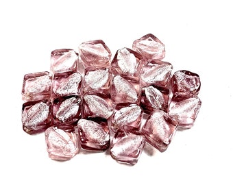 Perle a lume da 10 PC, Perle di vetro piccole, Perle di vetro di Murano, Perle di vetro veneziano, Perle di lamina d'argento, Perle di vetro fatte a mano, Perle vintage