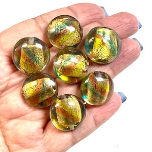 5 PCs Lampwork Beads, Lampwork Glass Beads, Murano Glass Beads, Venetian Glass Beads, Silver Foil Beads, Handmade Glass Beads, Vintage Beads