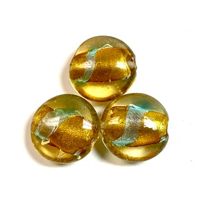 5 PCs Lampwork Beads, Lampwork Focal Beads, Murano Glass Beads, Venetian Glass Beads, Silver Foil Beads, Handmade Glass Beads, Vintage Beads