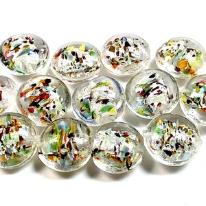 5 PCs Lampwork Beads, 16mm Beads, Murano Glass Beads, Venetian Glass Beads, Silver Foil Beads, Handmade Glass Beads, Vintage Beads image 3