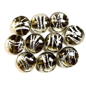 5 PCs Lampwork Beads, 20mm Lampwork Glass Beads, Murano Glass Beads, Venetian Glass Beads, Silver Foil Beads,  Glass Beads, Vintage Beads