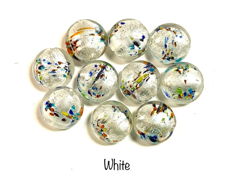 5 PCs Lampwork Beads, 16mm Beads, Murano Glass Beads, Venetian Glass Beads, Silver Foil Beads, Handmade Glass Beads, Vintage Beads image 6