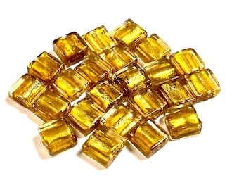 10 pezzi di perline di murano, perline di vetro piccole, perline di vetro di Murano, perline di vetro veneziano, perline di lamina d'argento, perline di vetro fatte a mano, perline vintage