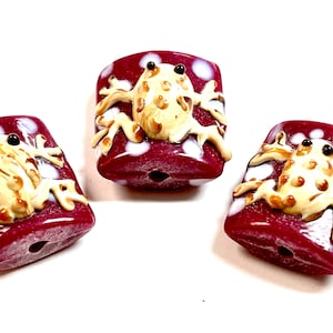 1 PC - Frosch Lampwork Glasperlen, Frosch Perlen, Lampwork Perlen, Glasperlen, Glasfrosch Perlen, handgemachte Glasperlen, Vintage Perlen, Handwerker