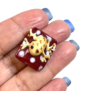 1 PC- Frosch Lampwork Glasperlen, Froschperlen, Lampwork Perlen, Glasperlen, Glasfroschperlen, handgemachte Glasperlen, Vintage Perlen, Artisan