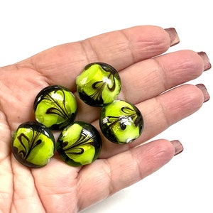 Lampwork Beads, Lampwork Glass Beads, Murano Glass Beads, Venetian Glass Beads, Silver Foil Beads, Handmade Glass Beads, Jewelry Supplies
