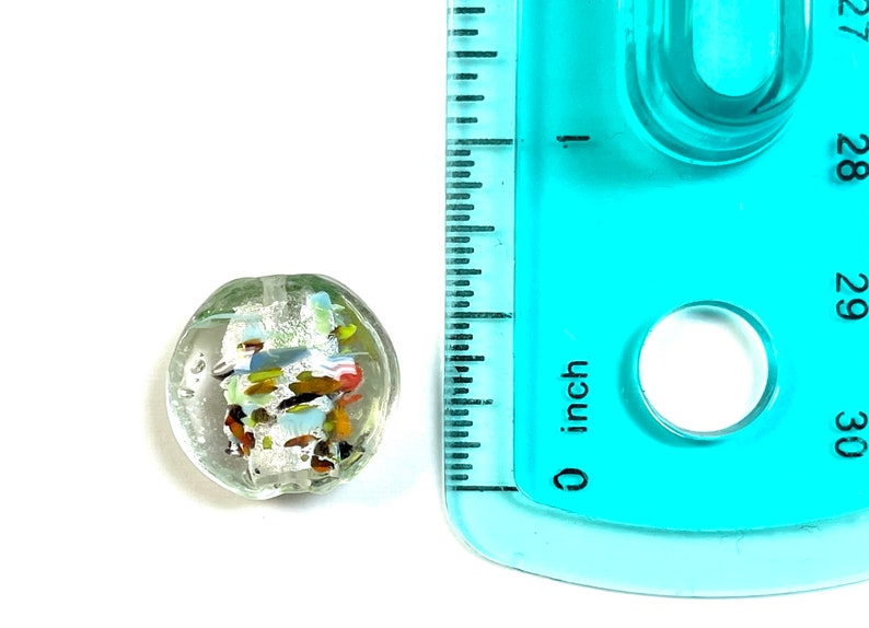 5 PCs Lampwork Beads, 16mm Beads, Murano Glass Beads, Venetian Glass Beads, Silver Foil Beads, Handmade Glass Beads, Vintage Beads image 4