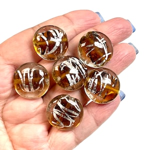 5 PCs Lampwork Beads, Lampwork Glass Beads, Murano Glass Beads, Venetian Glass Beads, Silver Foil Beads, Handmade Glass Beads, Vintage Beads