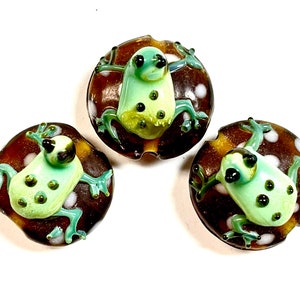 1 STK- Frosch Lampwork Glasperlen, Froschperlen, Lampwork Perlen, Glasperlen, Glasfroschperlen, handgemachte Glasperlen, Vintage Perlen, Artisan