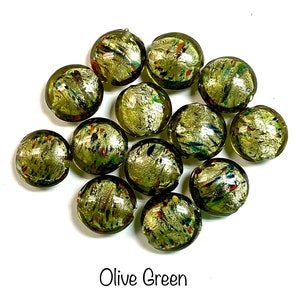 5 PCs Lampwork Beads, 16mm Beads, Murano Glass Beads, Venetian Glass Beads, Silver Foil Beads, Handmade Glass Beads, Vintage Beads image 5