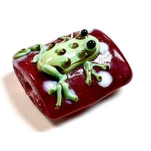 1 PC - Frosch Lampwork Glasperlen, Frosch Perlen, Lampwork Perlen, Glasperlen, Glasfrosch Perlen, handgemachte Glasperlen, Vintage Perlen, Handwerker