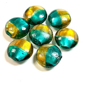 Lampwork Beads, Lampwork Glass Beads, Murano Glass Beads, Venetian Glass Beads, Silver Foil Beads, Handmade Glass Beads, Jewelry Supplies