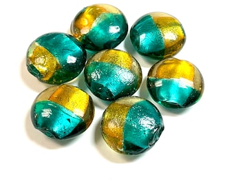 Lampwork Beads, Lampwork Glass Beads, Murano Glass Beads, Venetian Glass Beads, Silver Foil Beads, Handmade Glass Beads, Jewelry Supplies