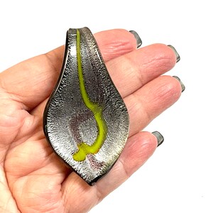 1 PC Lampwork Pendant, Focal Beads, Lampwork Glass Beads, Murano Glass Beads, Venetian Glass Beads, Silver Foil Beads, Handmade Glass Beads