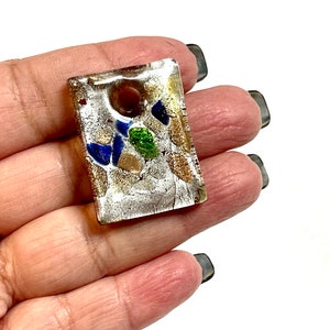 1 PC Lampwork Pendant, Focal Beads, Lampwork Glass Beads, Murano Glass Beads, Venetian Glass Beads, Silver Foil Beads, Handmade Glass Beads