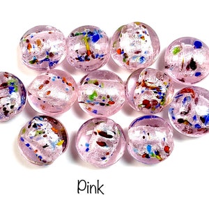 5 PCs Lampwork Beads, 16mm Beads, Murano Glass Beads, Venetian Glass Beads, Silver Foil Beads, Handmade Glass Beads, Vintage Beads image 7