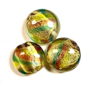 5 PCs Lampwork Beads, Lampwork Glass Beads, Murano Glass Beads, Venetian Glass Beads, Silver Foil Beads, Handmade Glass Beads, Vintage Beads