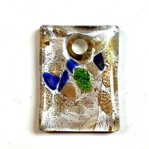 1 PC Lampwork Pendant, Focal Beads, Lampwork Glass Beads, Murano Glass Beads, Venetian Glass Beads, Silver Foil Beads, Handmade Glass Beads