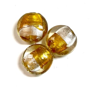 5 PCs Lampwork Beads, Lampwork Glass Beads, Murano Glass Beads, Venetian Glass Beads, Silver Foil Beads, Handmade Glass Beads, Vintage Beads