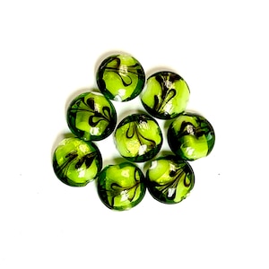 10 Stück Murano Glasperlen, Murano Glasperlen, Venezianische Glasperlen, Silberfolien Perlen, Handgefertigte Glasperlen, Vintage Perlen