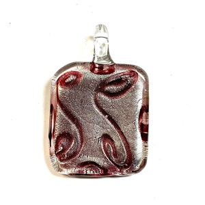 1 PC Lampwork Pendant, Focal Beads, Lampwork Glass Beads, Murano Glass Beads, Venetian Glass Beads, Silver Foil Beads, Handmade Glass Beads