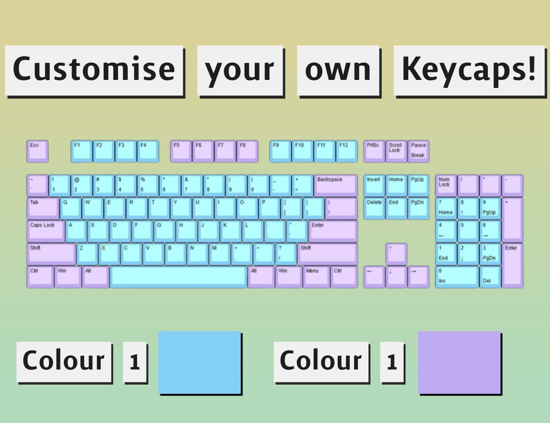 Custom Keycaps Create Your Own Keycaps 2 Colour ANSI PBT Keycaps Etsy