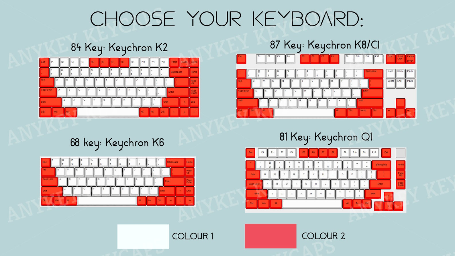 Build Your Own Keycaps 68/81/84/87 Key Keyboards 2 Colour Etsy UK