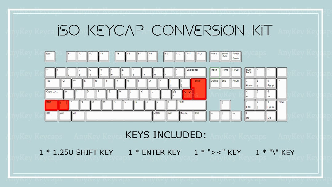 Keypad Conversion Chart Keycaps del kit de conversión ISO - Etsy México