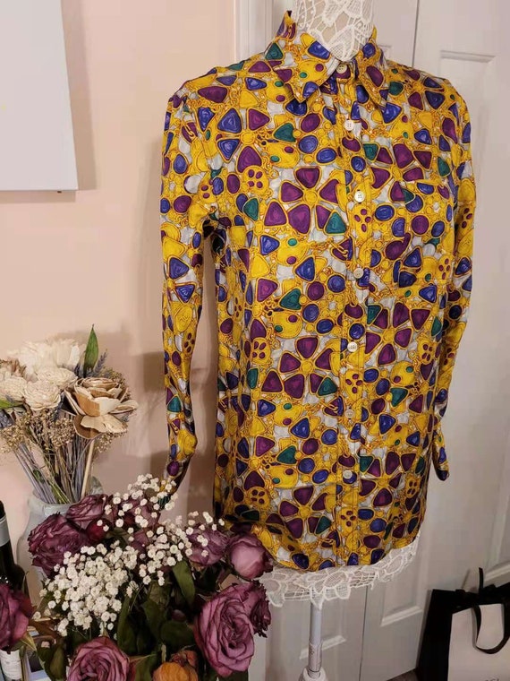 Vintage chandl baroque silk blouse